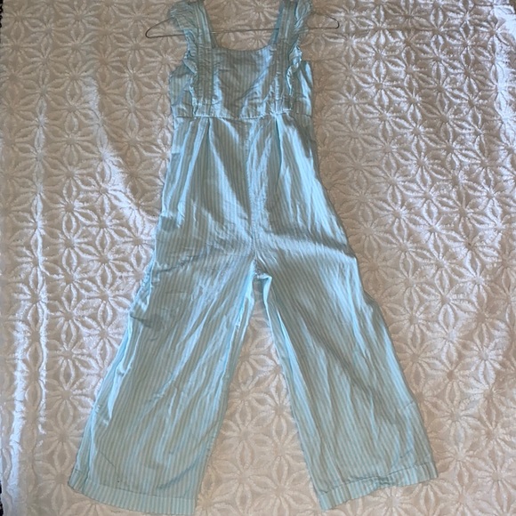 🌸Girls Blue and white striped jumpsuit - Picture 3 of 4